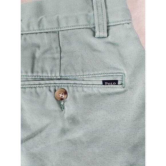 Polo Ralph Lauren Flat Front Cotton Green Chino Khaki Pants Classic Fit W30xL26 - Picture 14 of 15